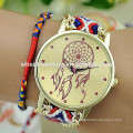 2015 New design handmade wooven fabric gift watch